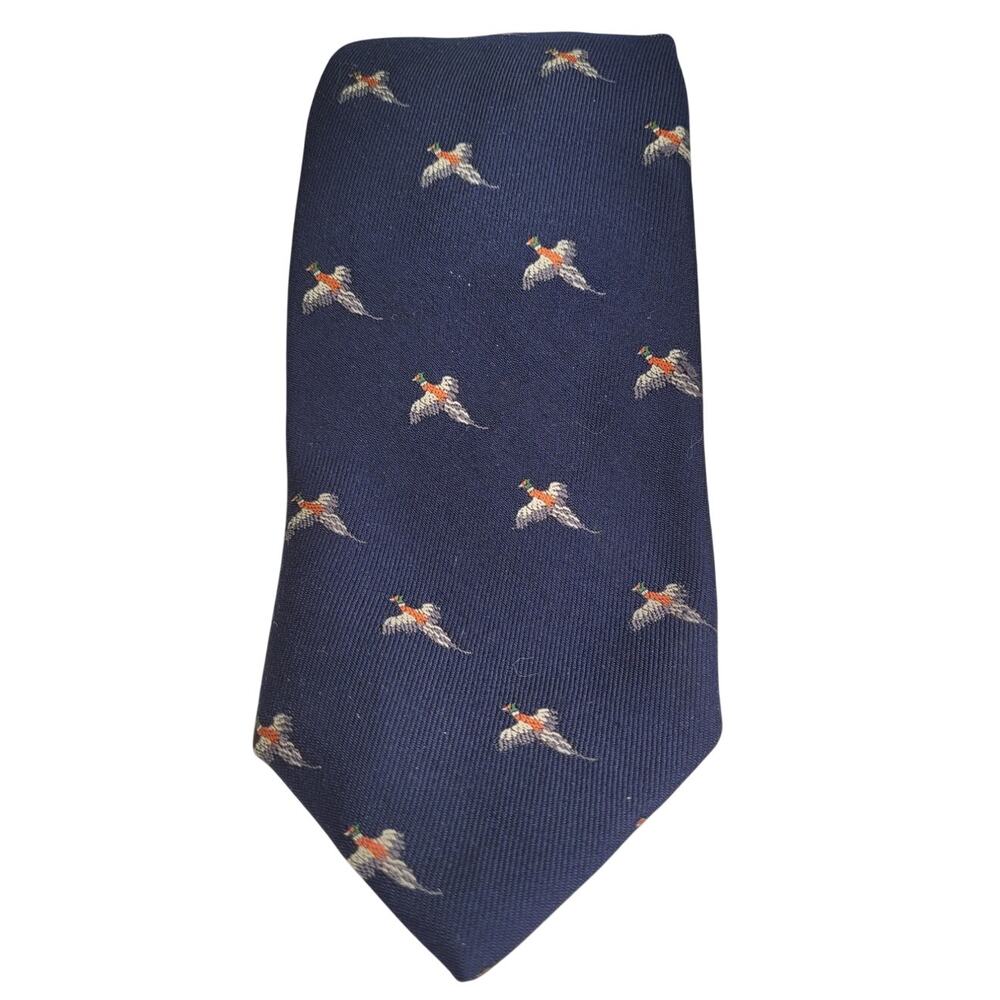 Robert Talbott Blue Pheasant Silk Wool Necktie Cl… - image 1